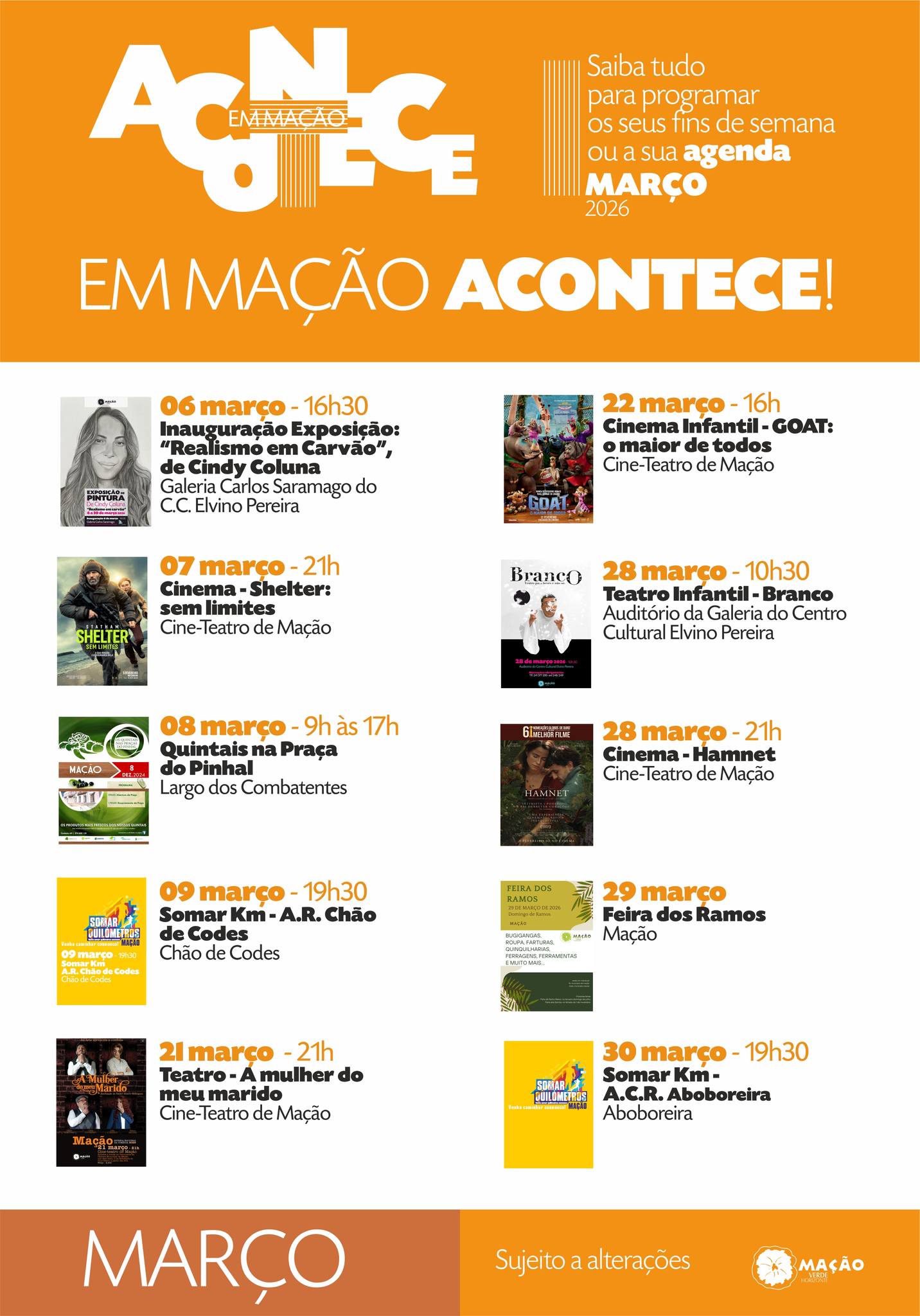 ACONTECE... EM MARÇO