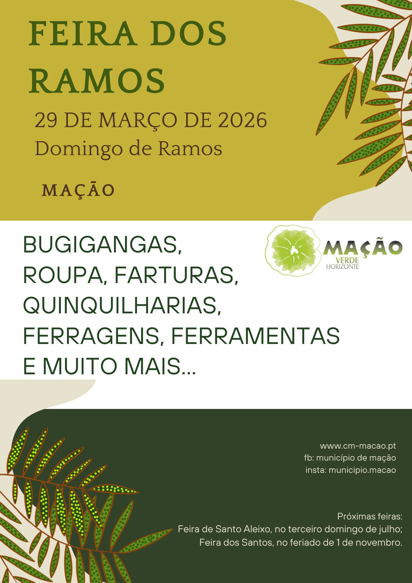 DOMINGO HÁ FEIRA EM MAÇÃO