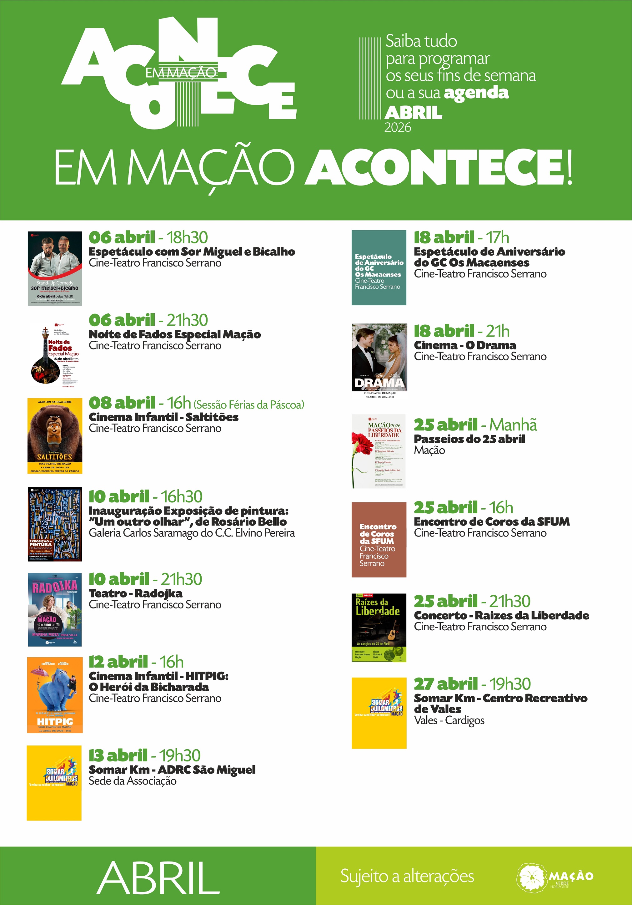 ACONTECE EM ABRIL... EM MAÇÃO