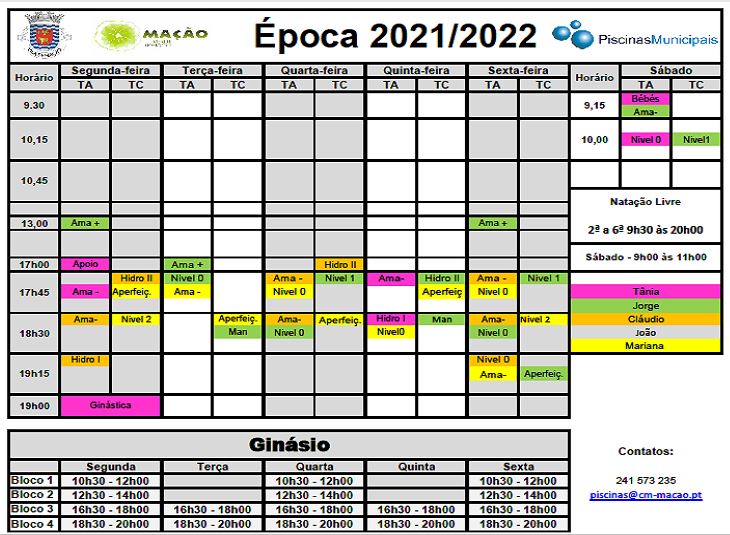horario piscinas