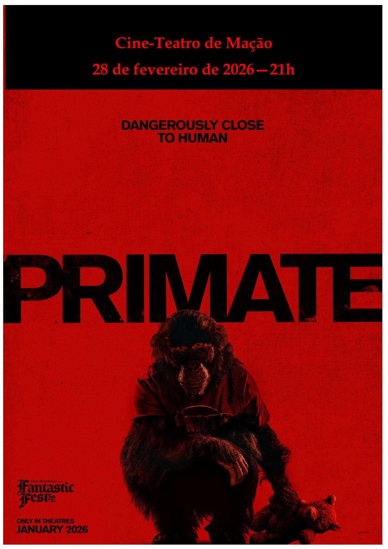 "O PRIMATA" - ESTE SÁBADO NO CINE-TEATRO