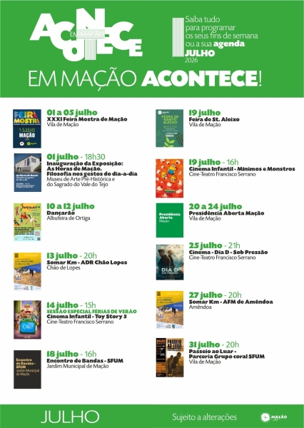 ACONTECE EM MAÇÃO... EM JULHO