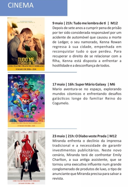 CINEMA EM MAIO
