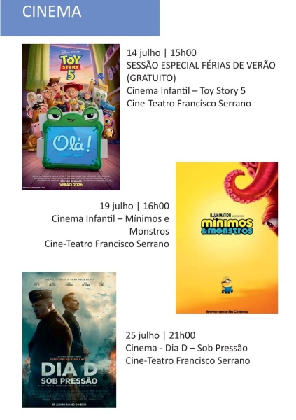CINEMA EM JULHO EM MAÇÃO